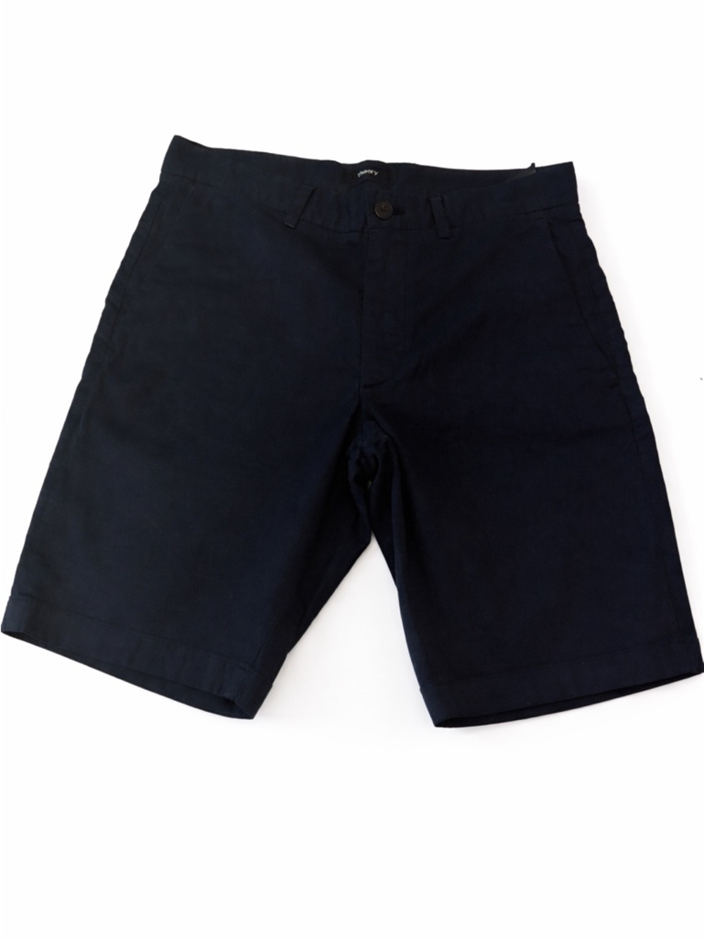 Theory Zaine Patton Mens Cotton Stretch Dark Blue Casual Shorts.